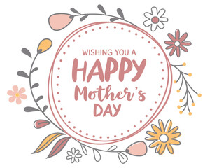 Obraz premium Beautiful Floral Mother's Day Greeting Card Design for Loving Mothers.