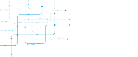 Abstract futuristic technology background. Technology background with crossed lines and dots.