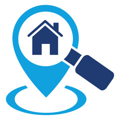 Find Location Solid Blue Icon