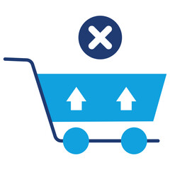 Remove Cart Solid Blue Icon
