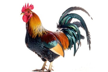 High Definition Image of Chicken Rooster Isolated on White Background