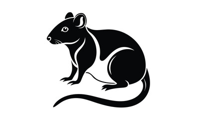 A rat vector icon silhouette