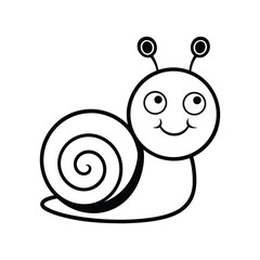 a vector illustration of a cute snail.eps