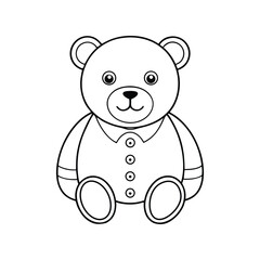 Fototapeta premium outline of a vintage teddy bear with button eyes.eps