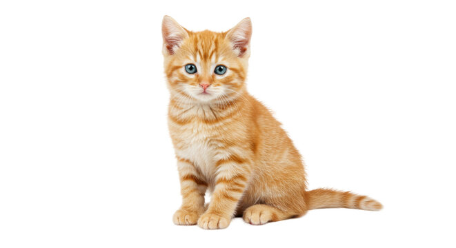 Isolated Cute Orange Kitten
