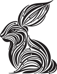 Elegant Abstract Rabbit Line Art Illustration