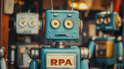 RPA Robotic process automation innovation technology concept. Business, technology, internet and networking concept.3d illustration