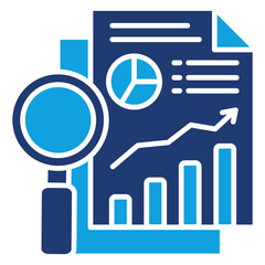 Analysis Solid Blue Icon
