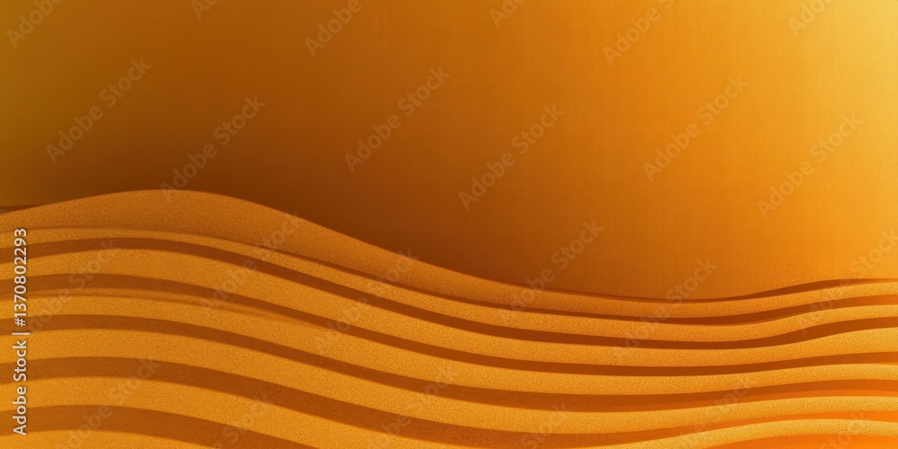 Aufkleber orange metallic curved texture - a grainy orange metallic surface with smooth, abstract curved lines