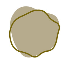 茶色の変形丸型図形ライン入りフレーム