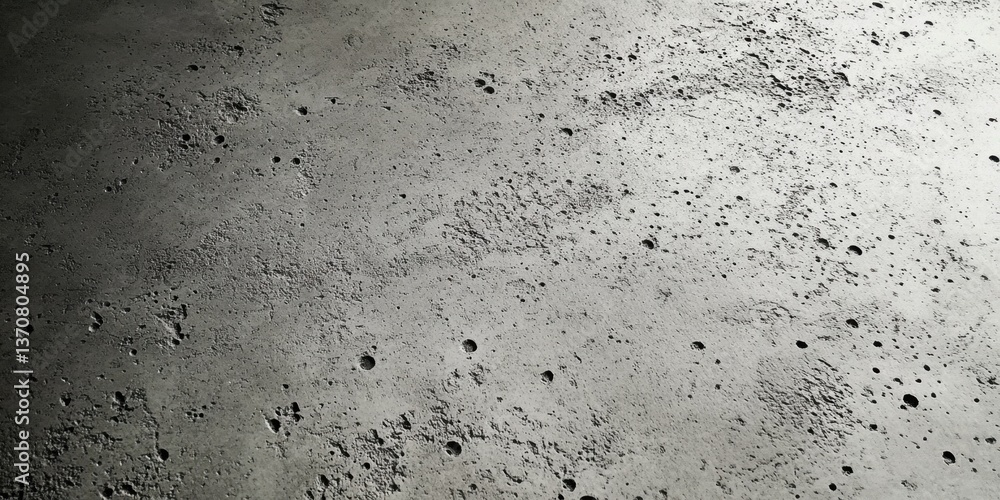 Poster aged concrete with cracks and voids - a textured concrete surface featuring deep surface voids and s