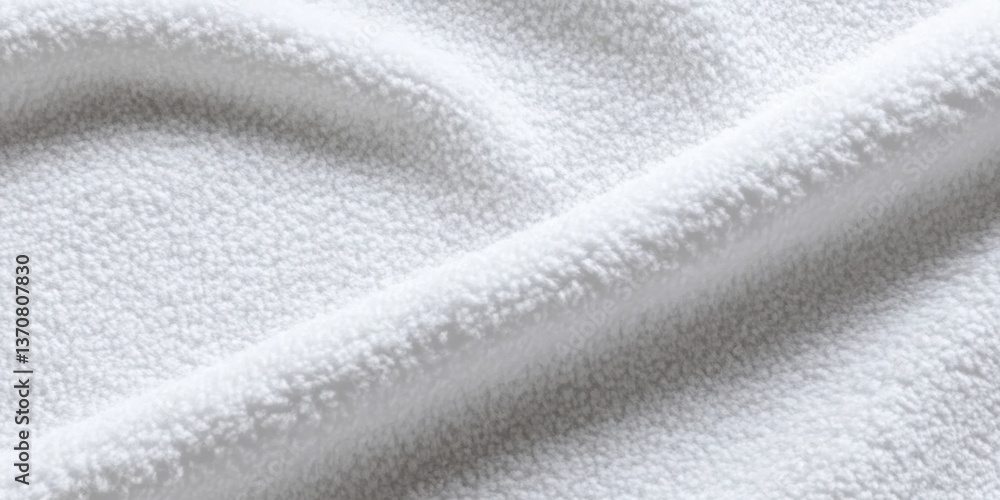 Poster snowy white soft woolen fabric texture - a plush, fluffy surface with fine wool fibers creating a wa