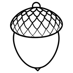 acorn silhouette line art vector illustration
