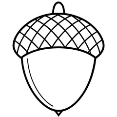 acorn silhouette line art vector illustration