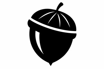 acorn silhouette line art vector illustration