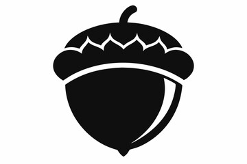 acorn silhouette line art vector illustration