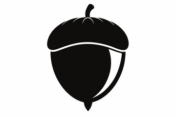acorn silhouette line art vector illustration
