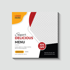 food menu promotion social media post banner template
