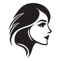 Elegant Woman Profile Silhouette Illustration for Beauty and Fashion Designs