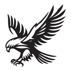 Detailed Eagle Silhouette Vector for Brand Identity and Symbolism Projects