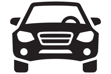 Modern Car Front View Silhouette Illustration for Transportation
