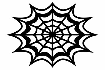 an intricate web spun silhouette line art vector illustration
