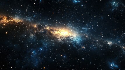 Naklejka premium Majestic Galaxy with Stars and Nebula in Deep Space Background