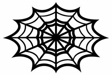 an intricate web spun silhouette line art vector illustration