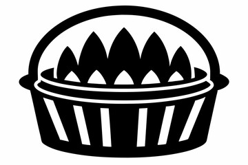 basket silhouette line art vector illustration