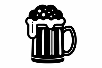 bier krug silhouette line art vector illustration