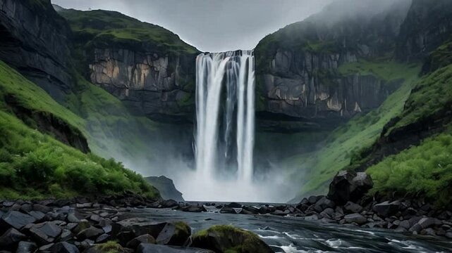 A timelapse video of a waterfall located in western ghats of India ie Sahyadri in peak monsoon and overcast conditions.