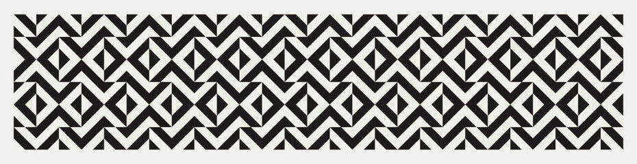 Seamless geometric square triangle pattern in black and white. Graphical illustration for a unique wall decor, banners, textiles, interior design and more.