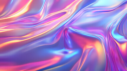 Obraz premium Ethereal flowing holographic fabric. Opalescent Mirage. Illustration