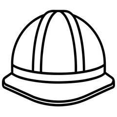 construction helmet silhouette line art vector illustration