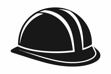 construction helmet silhouette line art vector illustration