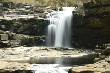 waterfall in the mountains