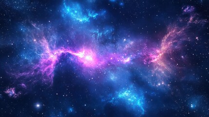 Majestic Cosmic Nebula with Vibrant Colors in Deep Space