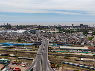 Villa 31, Barrio 31 or Barrio Padre Carlos Mugica. Poor neighborhood next railway, Buenos Aires,...