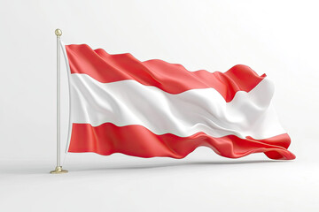 Vibrant Picture of Indonesia of 3D Render Flag Isolated and White Background