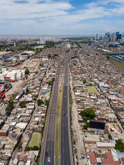 Villa 31, Barrio 31 or Barrio Padre Carlos Mugica. Poor neighborhood next railway, Buenos Aires, Argentina.	