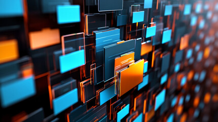 File transfer picture with two monitors with folders on screen and transferred documents