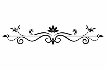 decorative divider line set silhouette line art vector illustration