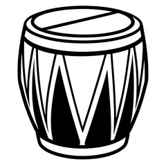 drum silhouette line art vector illustration