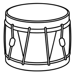 drum silhouette line art vector illustration