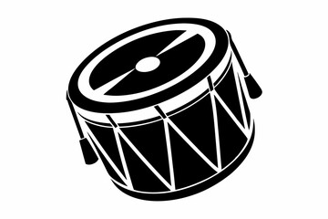 drum silhouette line art vector illustration