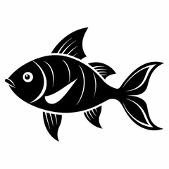 fish silhouette line art vector illustration