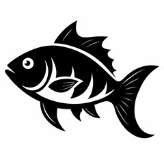 fish silhouette line art vector illustration