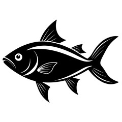 fish silhouette line art vector illustration