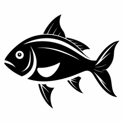 fish silhouette line art vector illustration