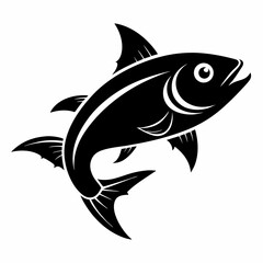 fish silhouette line art vector illustration